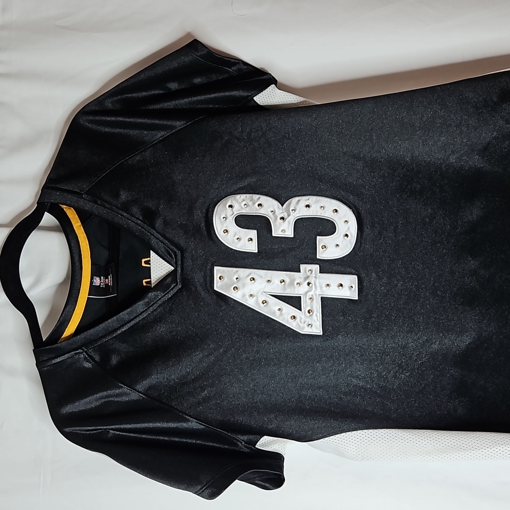 WOMENS PITTSBURGH STEELERS TROY POLAMALU BLACK GAME JERSEY GLAM STYLE In LGE/ XL